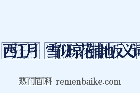 西江月·雪似琼花铺地反义词是什么意思的图片